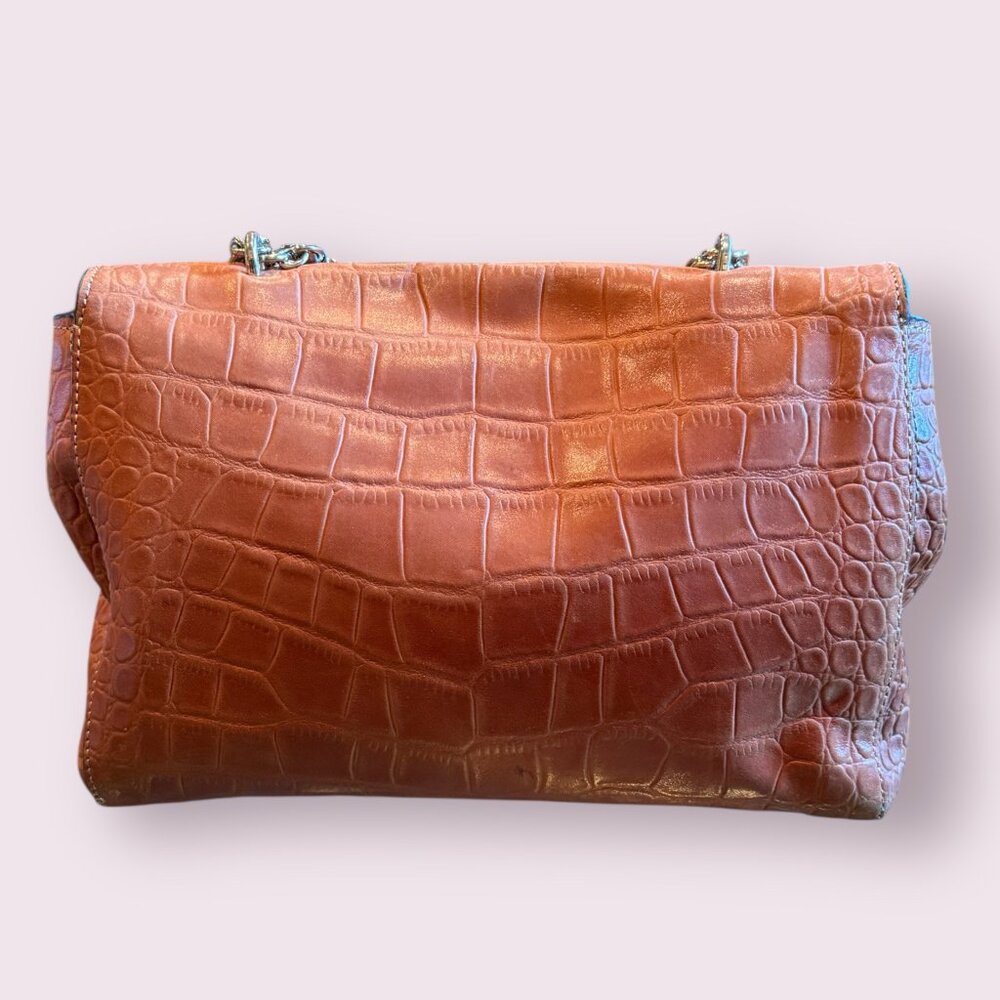 Authentic Mulberry Croc Embossed Lily Chain Bag – Cognac Brown Leather - Picture 3 of 8